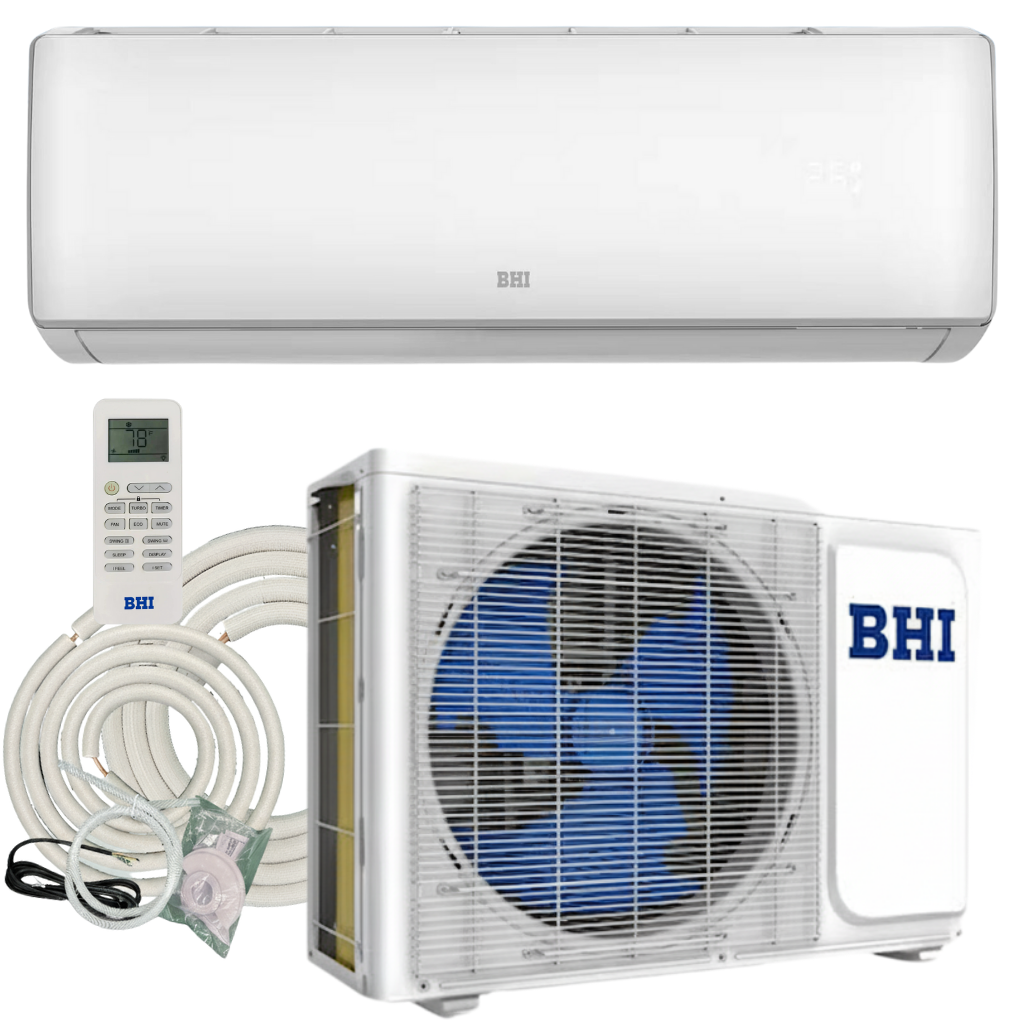 REFURBISHED BHI 12,000 BTU 17 SEER2 Ductless Mini Split Air Conditioner with Heat Pump, 115-Volt, 16.4ft/25ft lineset