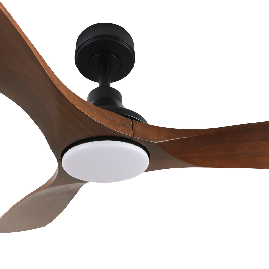 BHI 52’’ 3 Wood Blades Smart Indoor Walnut LED Ceiling Fan 6-Speed with Light Kit Included