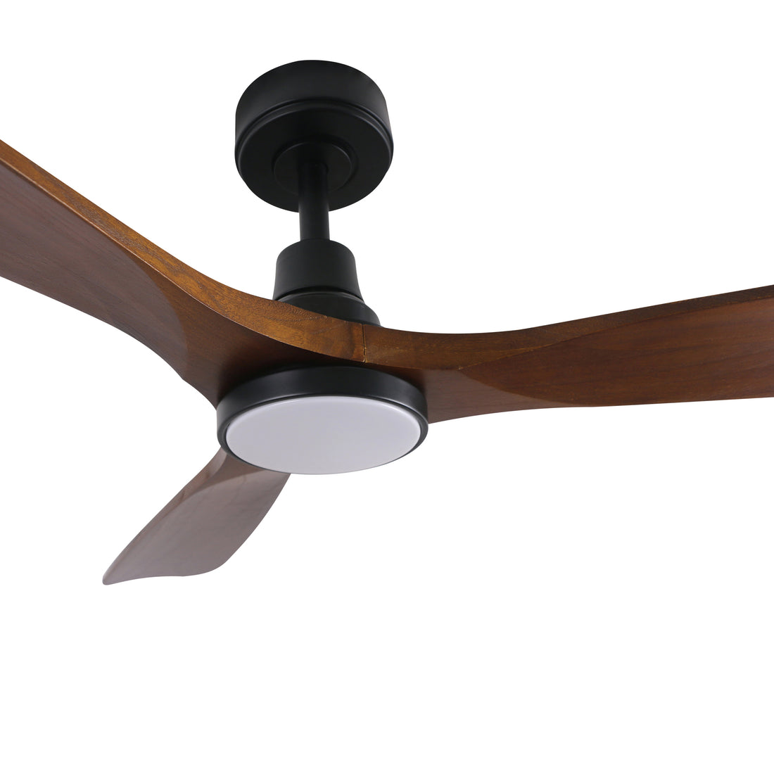 BHI 52’’ 3 Wood Blades Smart Indoor Walnut LED Ceiling Fan 6-Speed with Light Kit Included