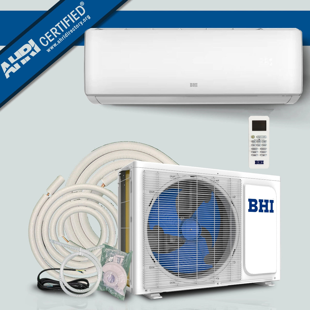 OPEN BOX BHI 12,000 BTU 19 SEER 2 Ductless Mini Split Air Conditioner with Heat Pump 115-Volt, 16.4ft/25ft lineset