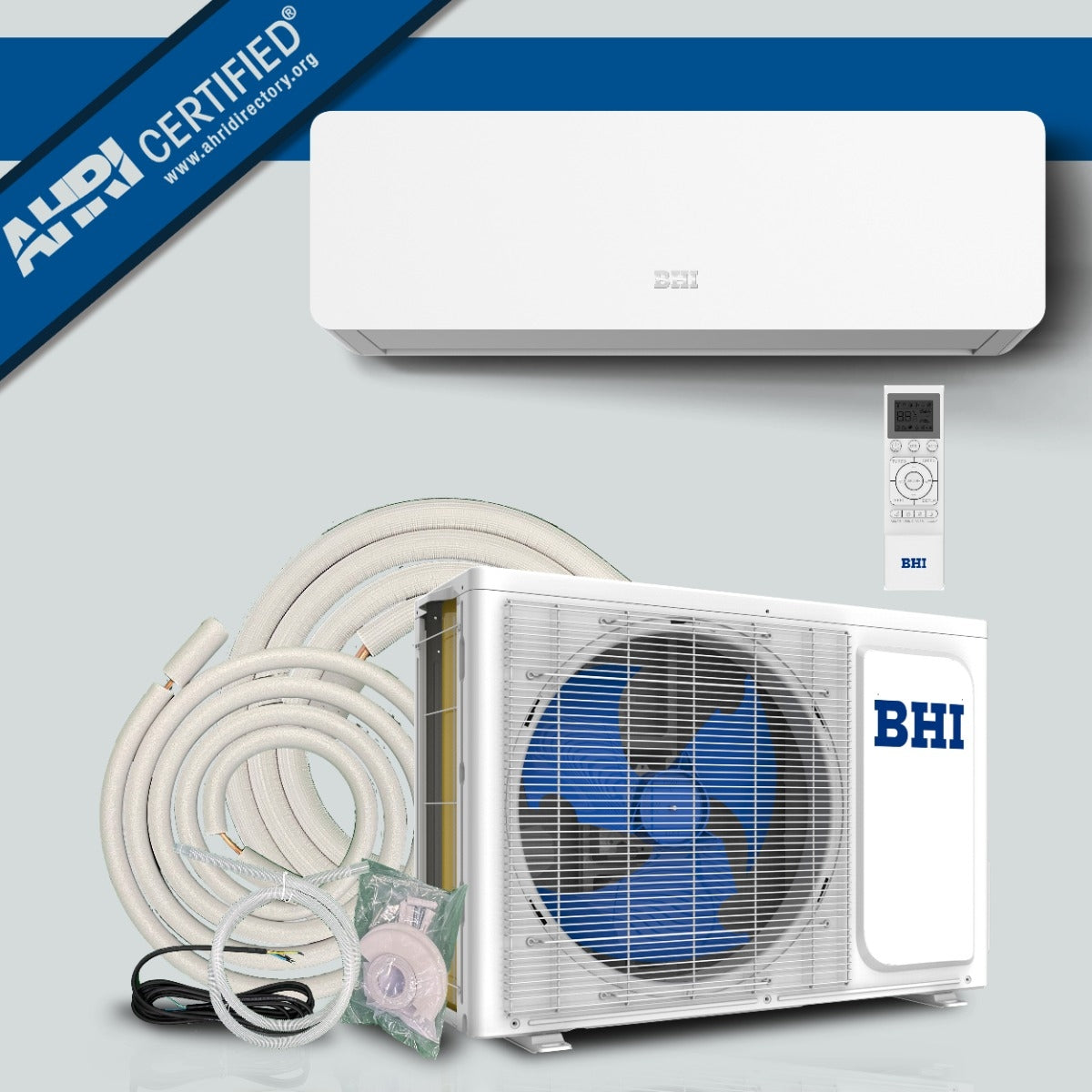 BHI 18,000 BTU 18 SEER2 Ductless Mini Split Air Conditioner with Heat Pump, 230-Volt, 13 ft/25ft. lineset